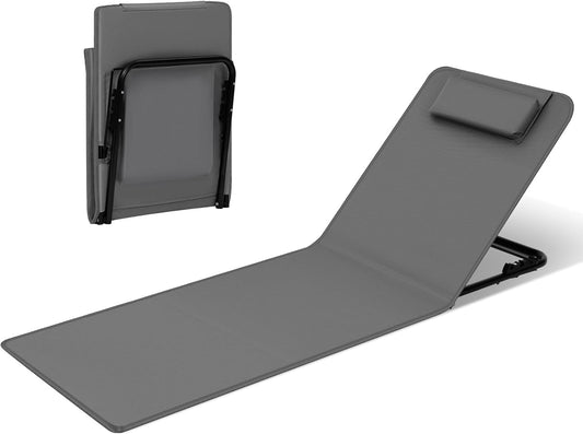 1x- Shadersun Premium 3 Position Foldable Beach Lounger – Dark Gray